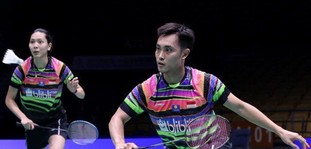 Ganda campuran Indonesia, Hafiz Faiza/Gloria Widjaja mengalahkan pemain Malaysia di Taiwan Open 2019/Foto: Twitter Badminton Ina