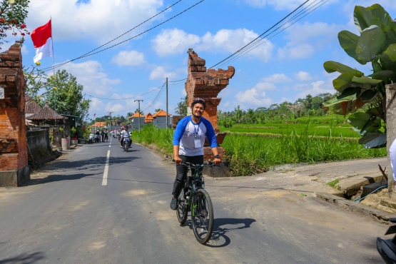 Sensasi kebahagiaan menikmati sawah yang hijau dan badan yang mulai sehat ketika mampir ke Desa Mambal. (Doc. DBA 3)