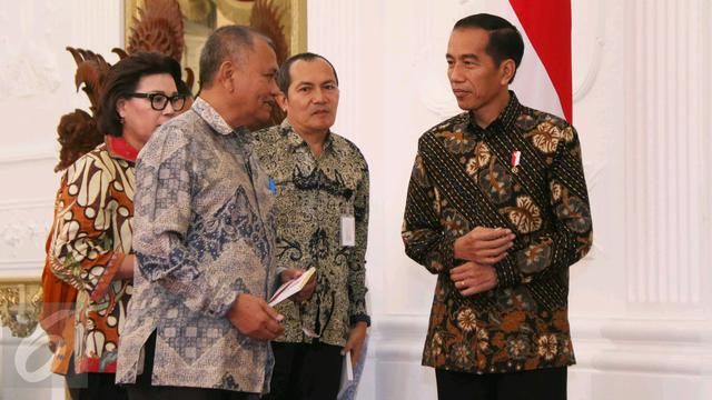 Presiden Jokowi bersama para para pimpinan KPK. Sumber: Liputan6