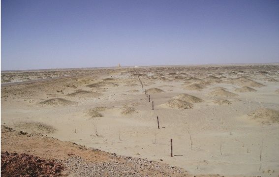 Qingtu Lake di Gansu pada tahun 2010 (sumber: cma.gov.cn)