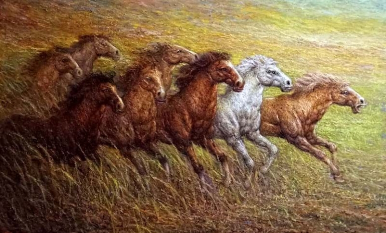 Lukisan kuda karya Priyadi (Sumber: J. Haryadi)