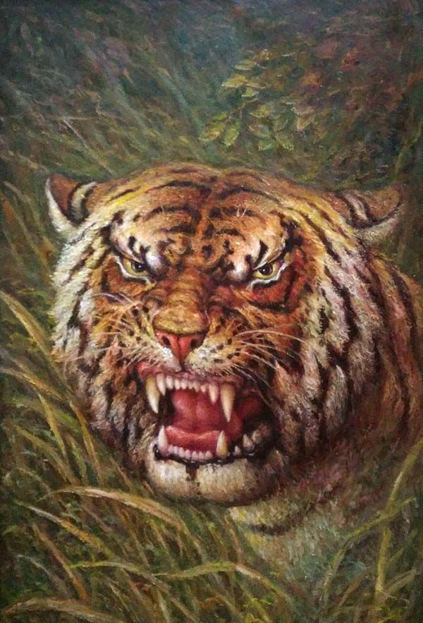Lukisan harimau karya Priyadi (Sumber: J Haryadi)