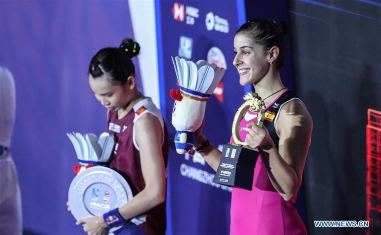 Carolina Marin, juara di China Open 2019 setelah enam bulan menepi dari lapangan akibat cedera parah/Foto: Xinhua.net