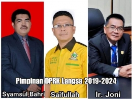 Sumber Foto: Kolase Pimpinan DPRK Langsa 2019-2024 yang diposting akun facebook Suma M Thaher.