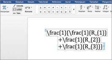 Deskripsi : Office 365 dapat memberi dukungan persamaan latex I Sumber Foto : Microsoft