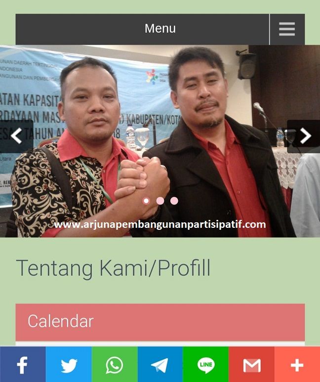 Keterangan: Tampilan Website www.arjunapembangunanpartisipatif.com 