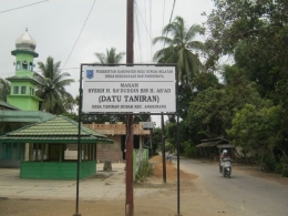 Lokasi Makam Datu Taniran, di Desa Taniran Kubah, Kecamatan Angkinang, Kabupaten Hulu Sungai Selatan. (foto : akhmad husaini)