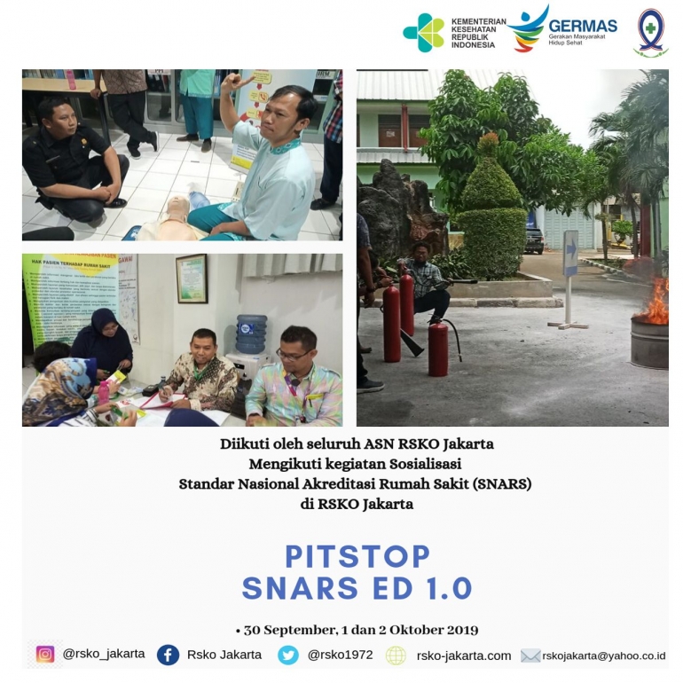 Deskripsi : Pitstop SNARS di RSKO Jakarta I Sumber Foto : dokpri