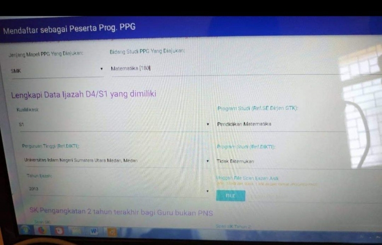 Tangkapan layar pribadi cara pendaftaran
