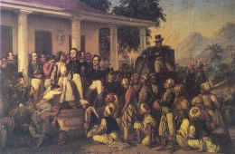 Lukisan Penangkapan Pangeran Diponegoro  karya Raden Saleh. https://kebudayaan.kemdikbud.go.id 