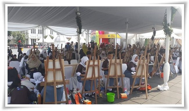 Workshop melukis di Taman Fatahillah (Foto: Museum Basoeki Abdullah)