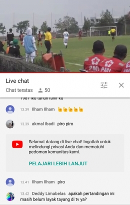 Ada siaran langsung di Youtube saat laga antara PSM vs Persebaya bergulir. (Dokpri/Youtube.com)