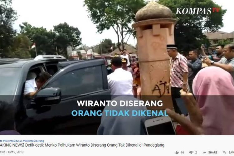 Tangkapan video detik-detik Wiranto ditusuk | Kompas TV
