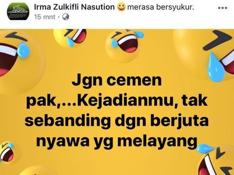 Detik.com/tangkapan layar facebook irma zulkifli nasution