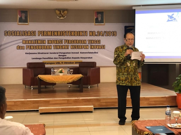 Sambutan Rektor Universitas Internasional Batam (Sumber: Pribadi)