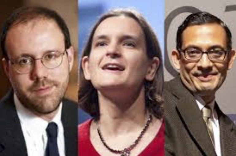 Trio Pemenang Anugerah Nobel Bidang Ekonomi 2019 Esther Duflo, Michael Kremer dan Abhijit Banerjee (Foto ; Getty Images)