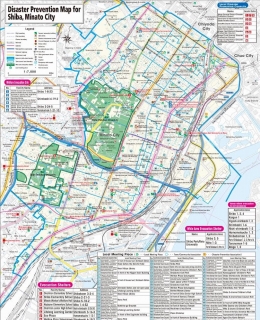 Peta Pencegahan Bencana Kota Minato-ku, Tokyo