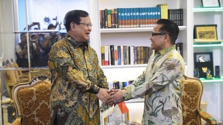 Pertemuan Prabowo Subianto dan Cak Imin (Antara Foto/Akbar Nugroho Gumay)
