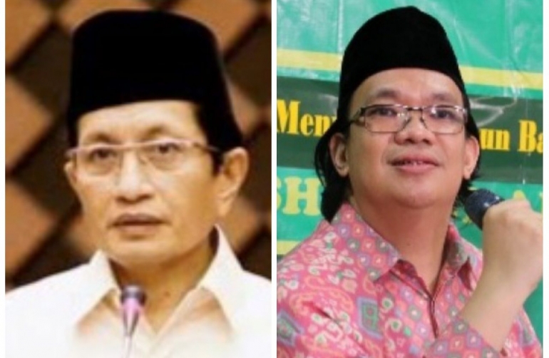 Prof. Dr. Nasaruddin Umar dan Prof. Dr. Nadirsyah Hosen / sumber foto: liputanislam.com dan ngopibareng.id