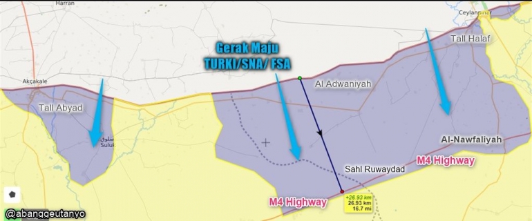Gerak maju ofensif Turki hingga hari ke 5 14 Oktober 2019. Dok.abanggeutanyo