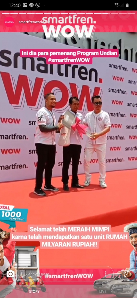 Sumber: Live story Instagram @SmartfrenworldSumber: Live story Instagram @Smartfrenworld