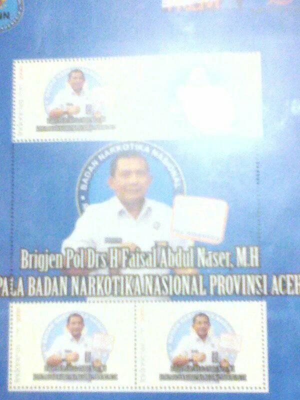 Souvenir Prangko Gambar Kepala BNNP Aceh Brigjen Pol. Drs. Faisal Abdul Naser, MH