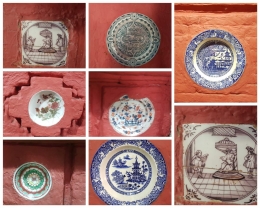 Beberapa motif corak piring keramik Cina di Masjid Merah Panjunan (Dok. Pribadi) 