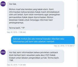 Saya tidak jadi mendapatkan koreksi OVO Points. - Dokpri