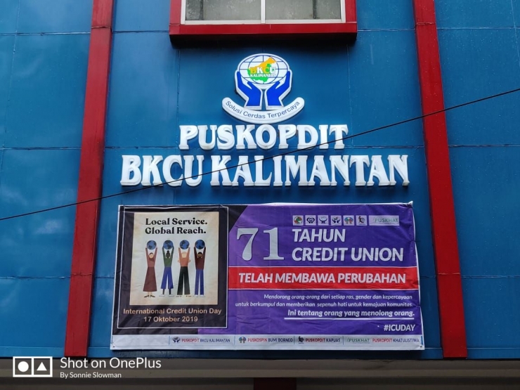 Banner perayaan ICU day 2019 dari Puskopdit BKCU Kalimatan