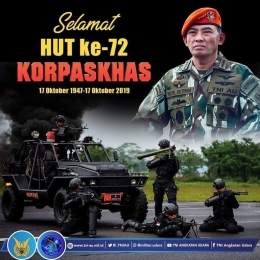 HUT Ke-72 TNI AU Korpaskhas. [sumber: @_TNIAU]