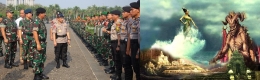 Pasukan gabungan pengamanan pelantikan Presiden dan Wapres 2019 - 2024. Sumber gambar : Indomedia.co dan gambar ilustrasi pasukan jin : Malangtoday.net