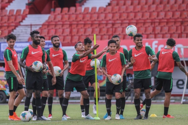 Sesi latihan timnas Indonesia. | Sumber: pssi.org