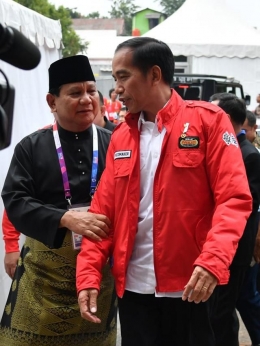 Momen Jokowi dan Prabowo saat Asian Games 2018 | Foto: @jokowi