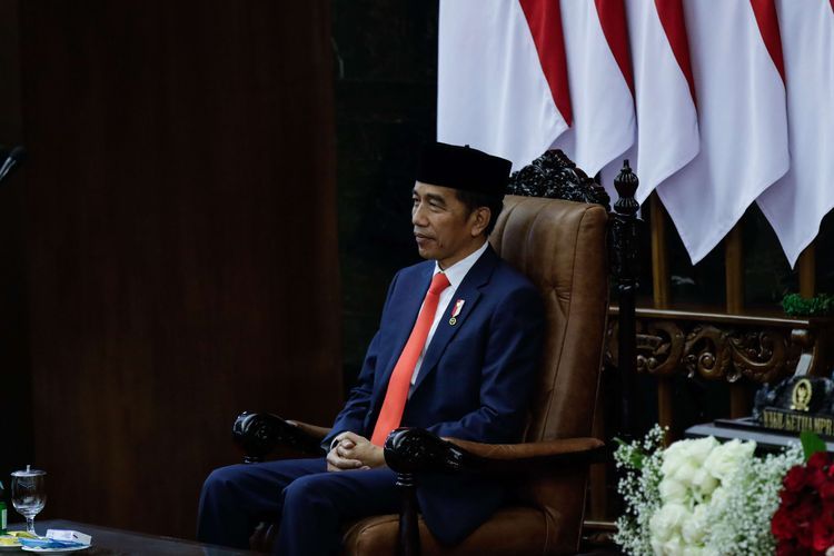 Joko Widodo saat pelantikan Presiden dan Wakil Presiden RI di Gedung DPR/MPR, Jakarta, Minggu (20/10/2019).