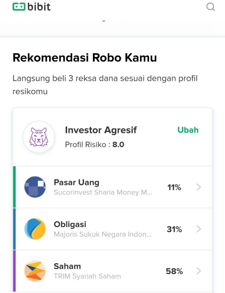 foto: aplikasi Bibit.id