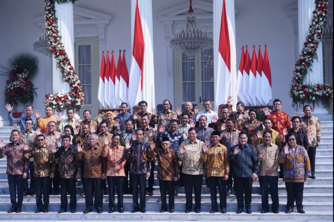 Jajaran Menteri Kabinet Indonesia Maju periode  2019-2024. sumber: gatra.com