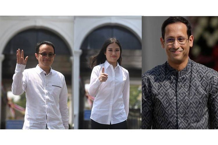 Trio Milenial dalam Kabinet Indonesia Maju (Sumber: kompas.com)