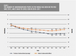 Jumlah kelaparan yang terjadi pada tahun 2005-2018 sumber: http://www.fao.org/ 