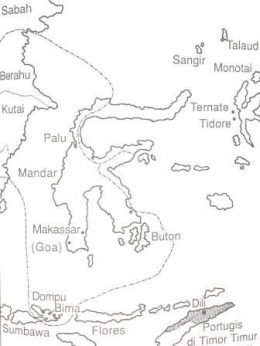 Peta Gowa-Tallo. Sumber: https://www.berkasilmu.com/2016/08/sejarah-lengkap-kerajaan-makassar.html 