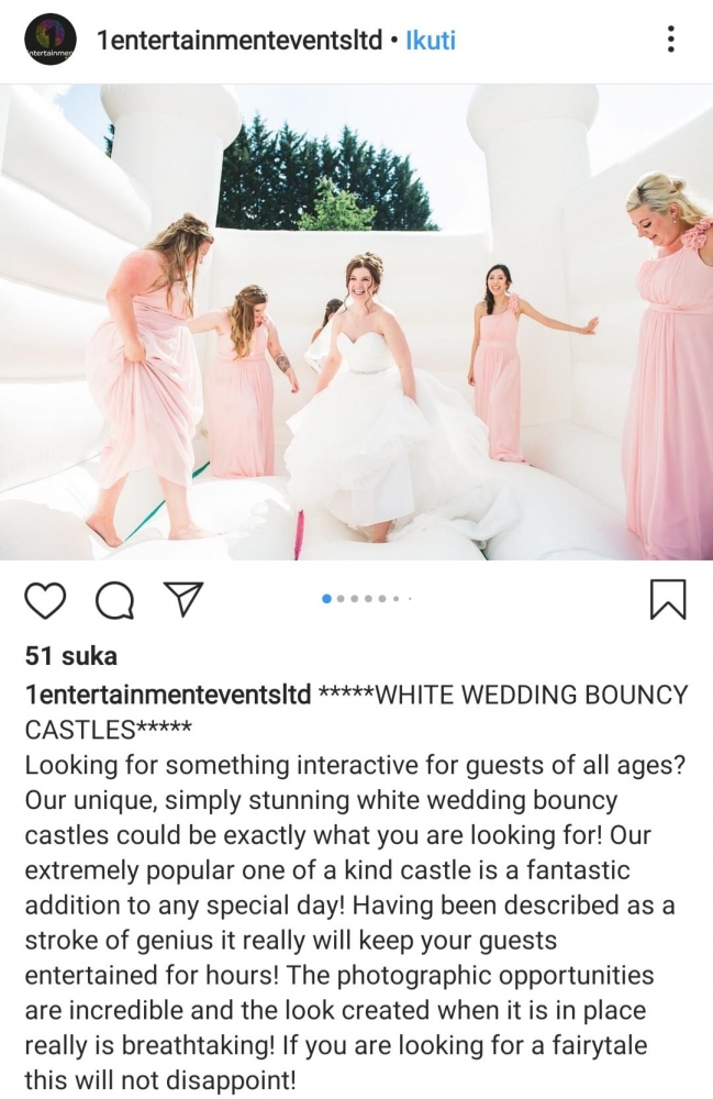 Wedding Bouncy Castle di Inggris. (Foto: Instagram @1entertainmenteventsltd)