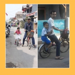 Bersepeda bersama anak. Dokumen pribadi