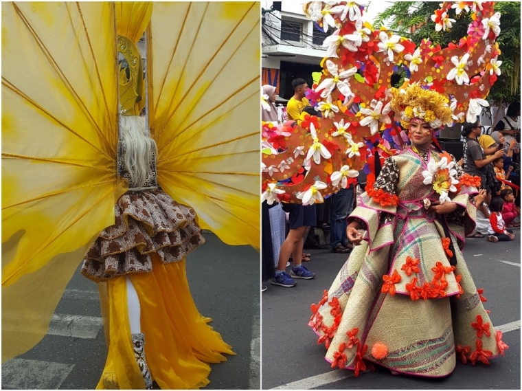 Kreasi kostum karnaval mengkombinasikan berbagai bahan ramah lingkungan (dok. pri).