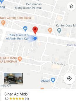 Lokasi Bengkel SINAR AC | dok. Google Maps