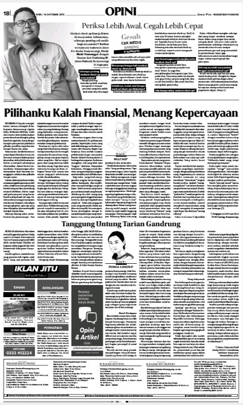Tangkapan layar e-paper Koran Jawa Pos Radar Banyuwangi. (Sandra/kompasiana.com)
