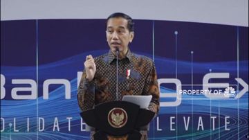 Ilutrasi gambar Presiden RI Jokowi saat pidato | Dokumen Cnbcindonesia.com