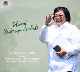 Siti Nurbaya Terpilih Lagi Menjadi Menteri LHK Periode 2019-2024. Dokumentasi: Instagram KLHK