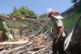 Kondisi gedung di SDN Gentong, Kecamatan Gadingrejo, Kota Pasuruan setelah ambruk(Dok. Polres Pasuruan Kota)