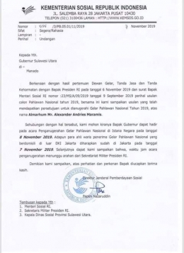 surat Mensos kpd Gubernur Sulut(sumber:bodetalumewo)