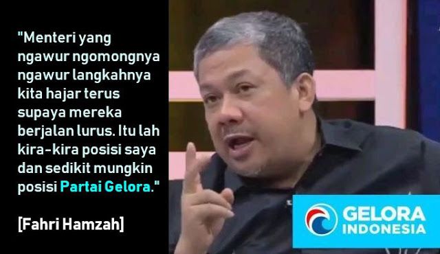 Fahri Hamzah salah satu pendiri (calon) Partai Gelora menebar ancaman untuk para Menteri. Gambar : Repelita.com