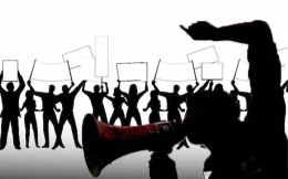 Ilustrasi Sebuah Gerakan Demonstran . Sumber Foto: https://www.daffaardhan.com